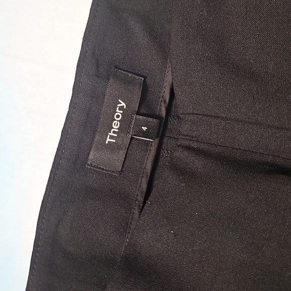 Theory Skinny Elegant Black Dress Pants Trousers Size 4 - Picture 3 of 7